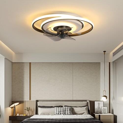 Nordic Ceiling Fan Lights Luxury Creative Ultra-thin Invisible Ceiling Fan Lights Bedroom Lights Integrated Electric Fan Lights