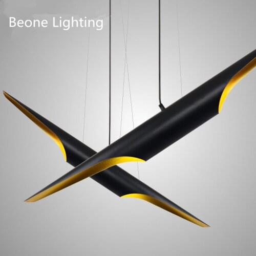 Modern E27 LED Aluminium black gold Pendant Lamps Lighting light L100cm/80cm hotel project cafe loft Aluminium suspension lamp