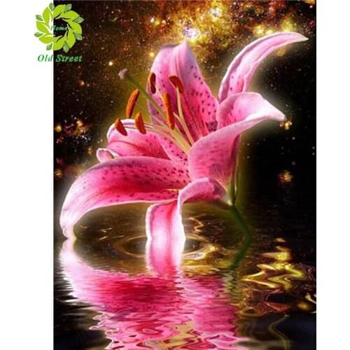 Old Street Home Full drill art flowers diy diamond painting set embroidery cross stitch kit Lily Crystal drill new arrivals