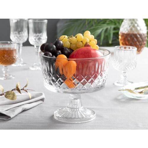 Glass Presentation Bowls 20 cm Bowl Dish Candy Box Transparent Crystal Cap Chocolate Container Breakfast Dishes Tableware