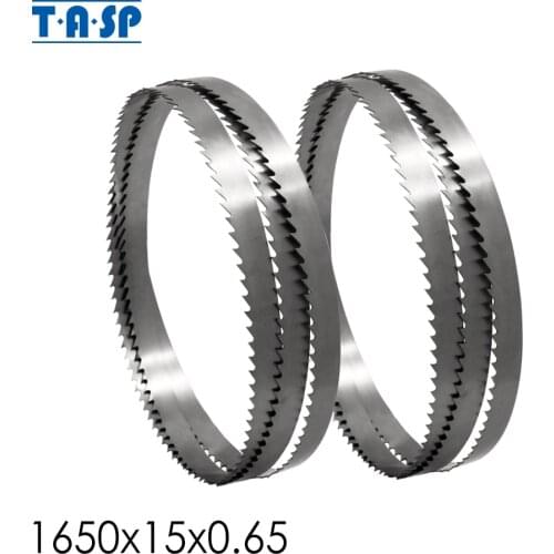 TASP 2pcs 1650mm 6 TPI Bandsaw Blade 1650x15x0.65mm Wood Cutting Band Saw blades for Woodworking