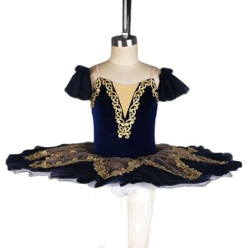 Dark Blue Professional Ballet Dance Tutu for Girls and Women Ballet Pancake Tutus Stiff Tulle Ballerina Tutu Costume BLL180