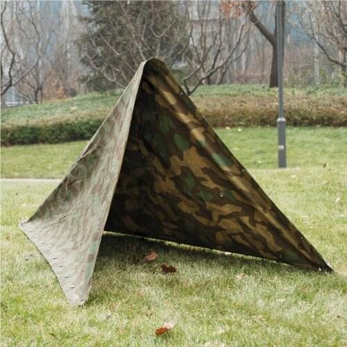WWII GERMAN ELITE SPLINTER CAMO REVERSIBLE TENT ZELTBAHN CAMOUFLAGE HALF SHELTER