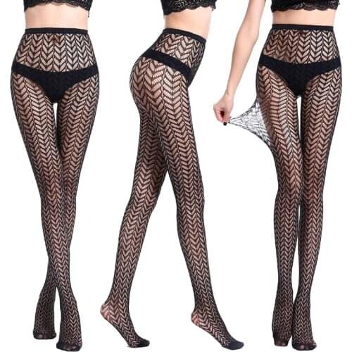 Women Sexy Transparent Slim Fishnet Pantyhose Club Party Net Holes Black Tights Thigh High Stockings Small/Middle/Big Mesh S09