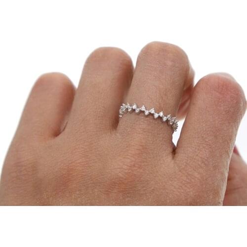 Double layer elegant simulated AAA cz Rings For Women 925 sterling silver new fashion wholesale cute gift engagment band