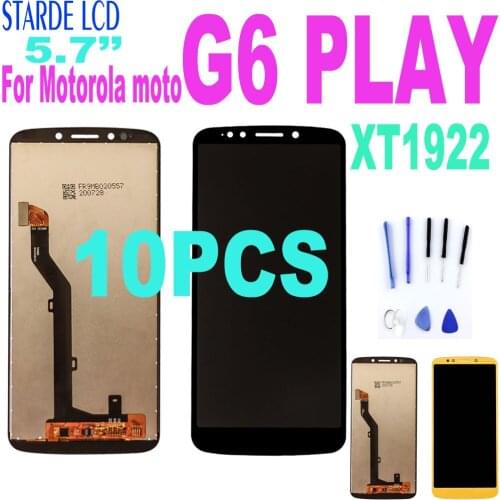 10PCS 5.7’’ For Motorola Moto G6 Play LCD Screen LCD Display for Moto XT1922 Touch Screen Digitizer Screen Assembly Frame