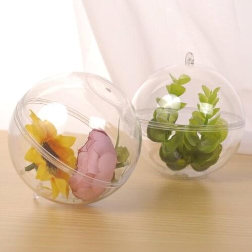 10pcs High transparent PS plastic ball hollow flat round ball wedding candy box candy packaging box storage box wholesale