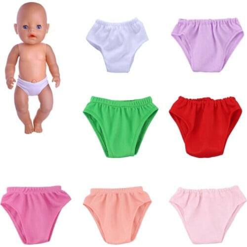 11 Doll Clothes Solid Color Underpants For 18 Inch & 43 Cm Dolls &New Born Baby Generation Birthday Girls Toy Gifts