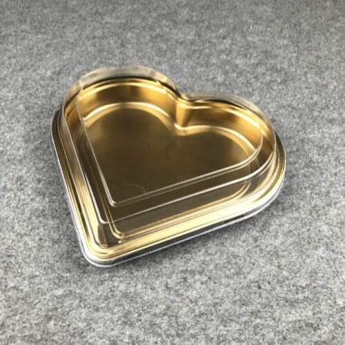 25pcs Net red Valentines Day baking pastry love cake box diy handmade favors chocolate biscuits snack plastic boxes with lids