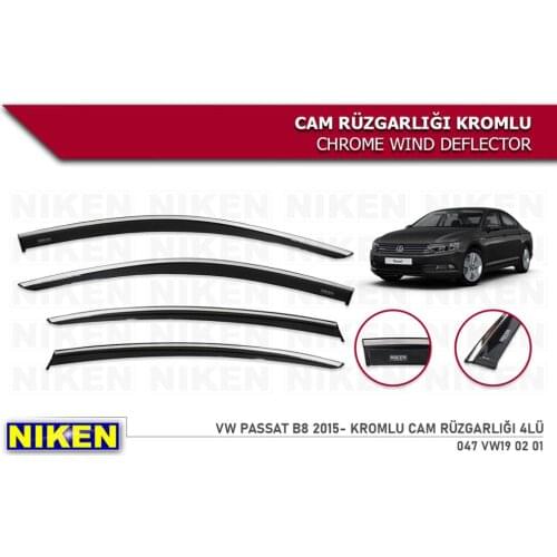 Volkswagen Passat B8 Wind Deflector Chrome Rain Window Visors 2015 2016 2017 2018 2019 2020 and 4 Pieces Auto Accessories