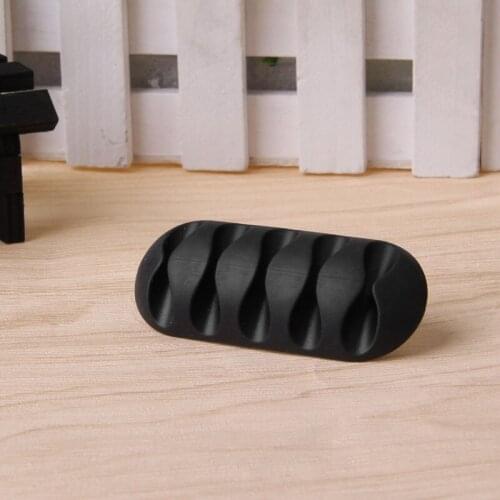 5-Clip Unique Earphone Cable Winder Organizer Charger TPR Holder Fixing Device