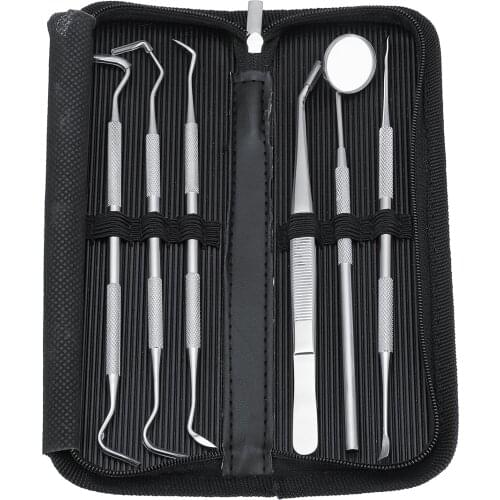 6pcs Stainless Steel Professional Dental Oral Hygiene Tool Deep Cleaning Scaler Teeth Dental Tools