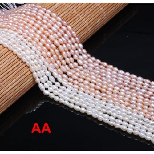AA Freshwater Pearl Rice-shaped Loose Beads 36 Cm For DIY Bracelet Earring Necklace Sewing Craft Jewelry Accessory