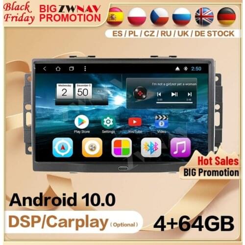 Android 10 For Jeep Grand Cherokee Patriot Dodge Charger Chrysler 300C 2004-2008 Radio Receiver Player GPS Navigation Head Unit