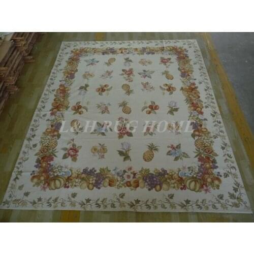 Free shipping 8'x10' needlepoint carpets hand knotted handmade rugs for home decoration