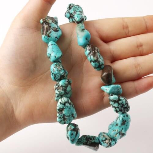 14x17-16x23mm Natural Stone Blue Turquoises Nugget Beads for Jewelry Making Diy Bracelet Necklace Wholesale Perles Accessories