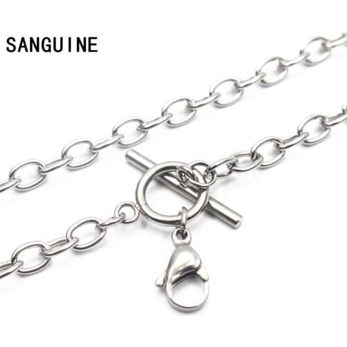 Hot Sale 5pcs/lot 20 Inches Stainless Steel silver Reel Chain Necklace Lobster Clasp Chains Jewelry For Glass Locket