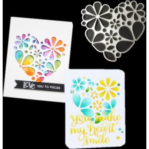 Flower Floral Love Heart Decor Card Metal Cutting Dies Die cutter Stencil Stamp DIY Scrapbook Paper Photo Craft Template Dies