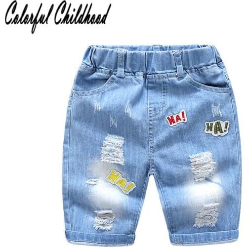 Kids Boys Denim Shorts Summer Toddler Clothing Boys Casual Solid Soft Cotton Jeans Shorts For children 2-10Yrs