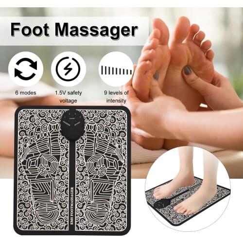 EMS Foot Massage Pulse Acupuncture Massage Pad Stickers Foot Massager Usb Rechargeable Beauty Leg Instrument 9 Level Intensity