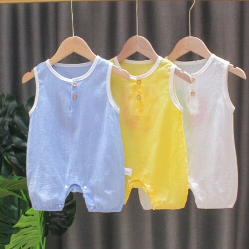 Baby Summer Clothing Newborn Infant Baby Boy Girl Striped Romper Clothes Sleeveless Striped Summer Outfit Jumpsuit