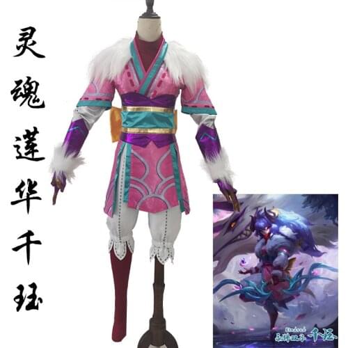 Kindred Eternal Hunters/Spirit Blossom cos game LOL anime man woman cos uniform set Top + Skirt + Lining + Sleeve Cover + Pants