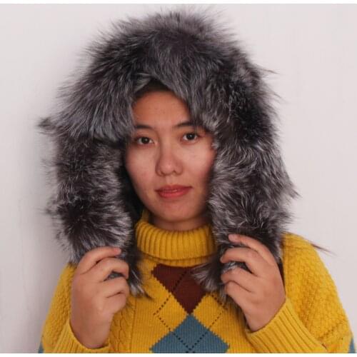 Linhaoshengyue Fashion Real Fur Silver Fox Fur Ladies Hat Winter Hat Spring New Free Shipping