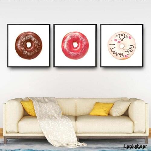 Home Decoration Modular Canvas Prints Modern Pictures Wall Artwork Doughnut Painting Nordic Style Poster For Kitchen Restaurant