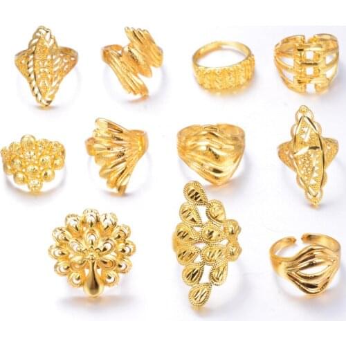 WANDO gold color retro men women frosted rings Wholesale Couples Middle East Muslim India Ethiopian wedding ring