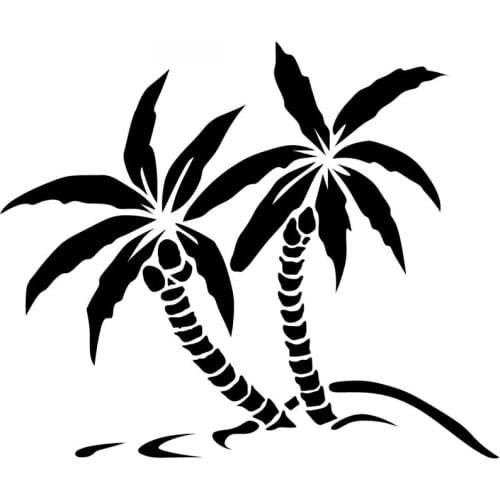 Palm Tree Sticker PVC Creative Car Decoration Accessories Decal Waterproof Sunscreen Black/white/Red/laser/Silver12cm * 15cm