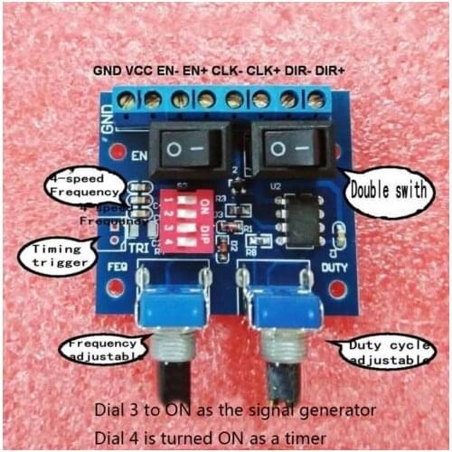 NE555 Pulse Generator Frequency / Duty Cycle Adjust Stepper Motor Driver tester