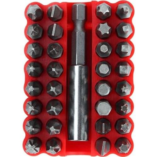 New 1 Set (32Pcs) Star Hex Key Magnetic Screwdriver Holder Kits Chrome Vandium Security Bit Set Tamperproof Screwdriver Set