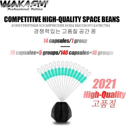 New 10 Pcs(14 beans/pc) Cylindrical Space Beans Silicone Tendon Fishing Floating Seat Pin Silicone Float Stopper Fishing Tackle