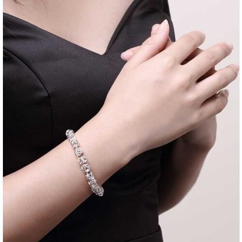 Wholesale Real Pure N925 Silver color Bracelet for Women Fashion jewelry bracelet N925 Silver color jewelry CH101