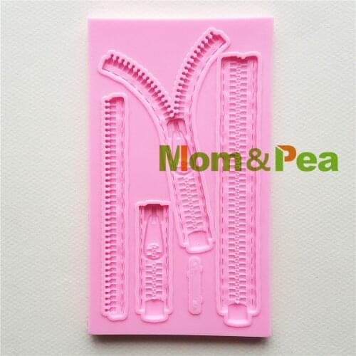 Mom&Pea MPA1689 Zipper Shaped Silicone Press Mold Cake Decoration Fondant Cake 3D Mold Food Grade Soap Mold