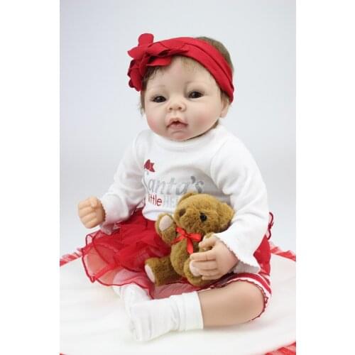 55cm bebe gift doll reborn realista silicone reborn babies for girls toys children gift bonecas brinquedo