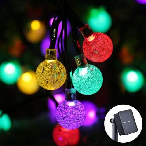 Fairy Garland Lamp Garden Xmas Decor Wedding Home Indoor Decoration 10m 30 LED Waterproof Crystal Ball Solar String Light Gifts