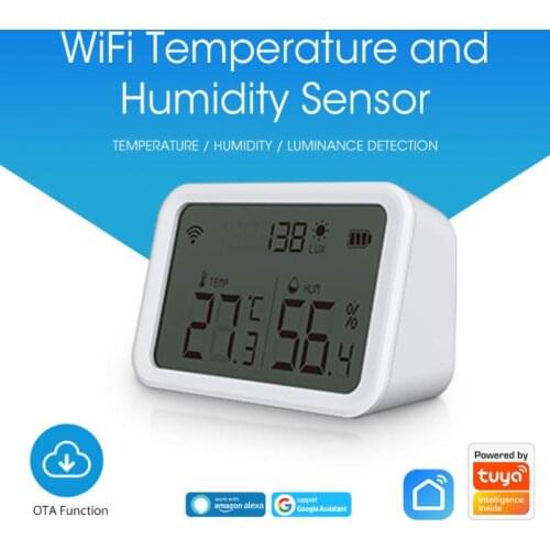 Neo Wifi Tuya Smart Temperature and Humidity Sensor Indoor Hygrometer Thermometer Works with Alexa Google Wizard