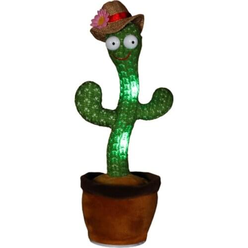 Luminous Electronic Cactus Plush Toy Cactus Doll Singing Dancing Light Cactus Plush Toy Doll Childhood Education Toys Home Decor
