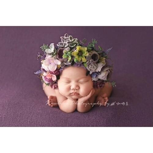 New newborn photography props flower hat baby child accessories photo studio photo decorations simulation flower woven hat
