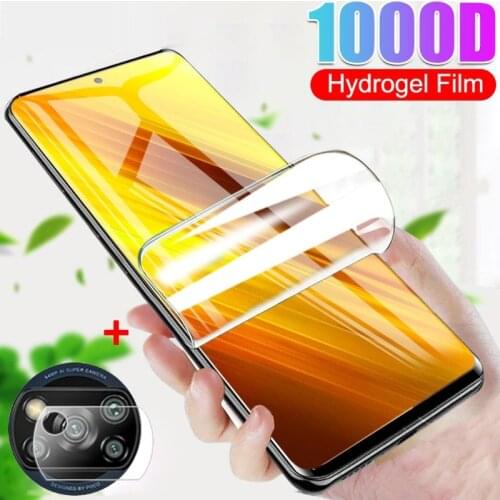 Screen Protector For Xiaomi Poco F3 M3 X3 NFC F2 Pro Hydrogel Film Protective Phone Camera Lens Film For Poco F3 M3