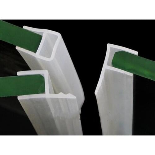 1M Silicone shower screen seal Sliding Strip F U H Shape Rubber glass door Seals Window Weatherstrip for 6/8/10/12 mm glass