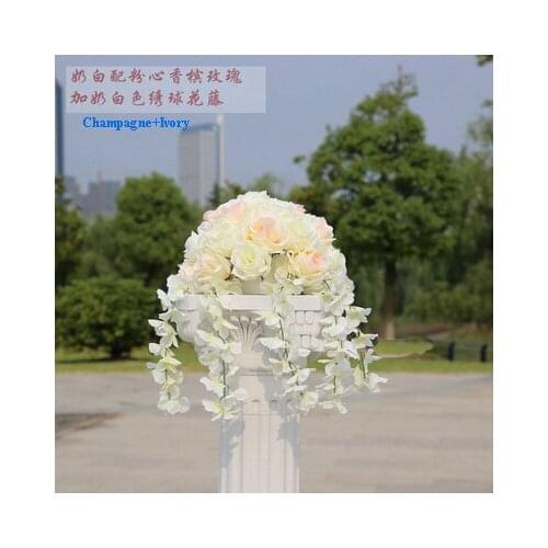 24 ROSE flowers hanging branches rode flowers Wedding props simulation silk flowers wedding decoration flowers balls
