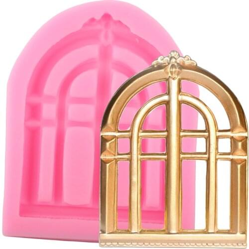 3D Window Silicone Mold Cake Border Fondant Mould Cake Decorating Tools Chocolate Gumpaste Mould Polymer Clay Candy Molds