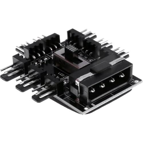 4Pin IDE Powered 8 Way 3pin Cooling Fan Power Cable Extender Hub Accessories Parts Fan DIY Tool for PC Desktop