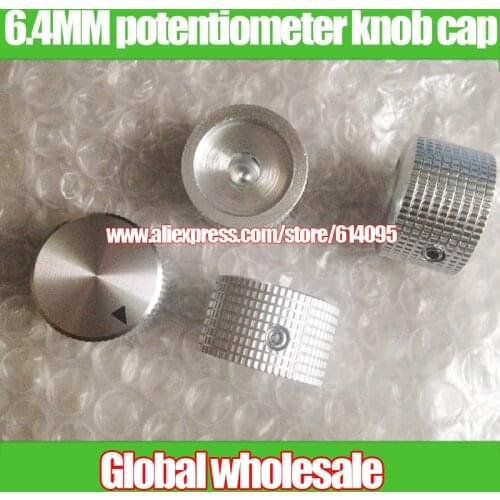 5pcs Silver Aluminum potentiometer knob cap / 25MM * 15MM hole 6.4MM SHCS knob for potentiometer
