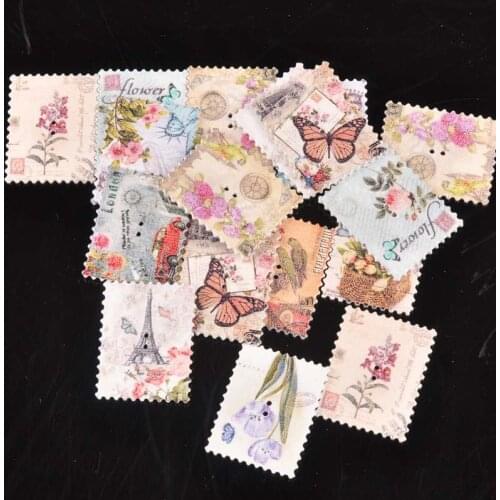 50pcs Creative Buttons Vintage Postcards DIY Wooden Painted Postcards Scrapbooking Accessories Desiigner Buttons