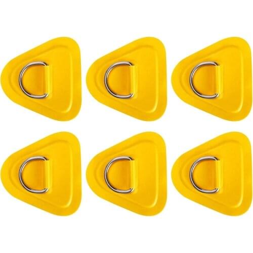 6Pack D-Ring Patch for Inflatable Boat Kayak Dinghy SUPs D-Ring PVC Patch Canoe Rafting Accessories