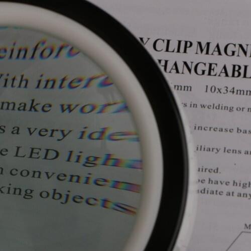 80mm 12-LED Handheld Lighted Magnifier 10X Magnifying Glass Loupe Reading ABS & Glass Lens