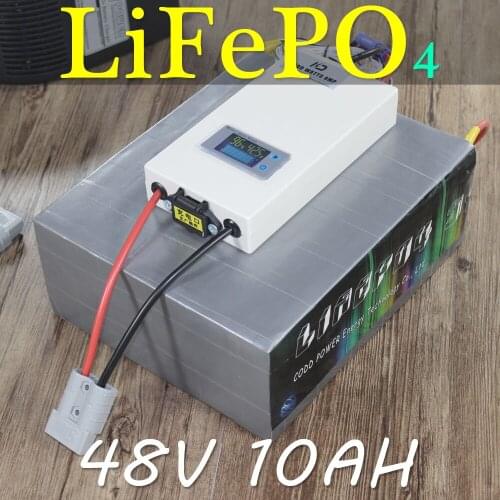 Lifepo4 battery 48v 10ah Electric bike battery pack with 500W BMS LCD Monitor